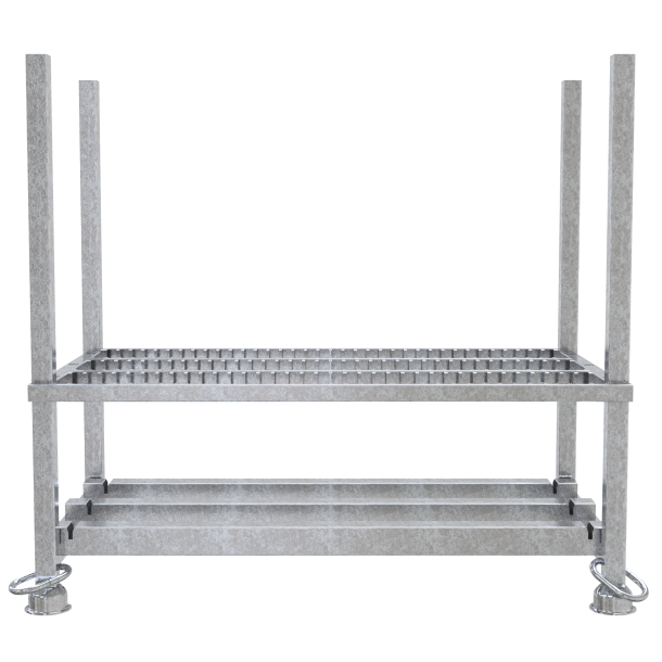 Opbevarings- og transportpalle | til 108 flade paneler | galvaniseret